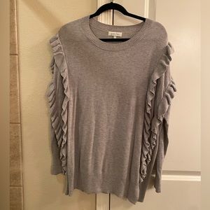 Grace and Lace ruffle sweater, grey XL